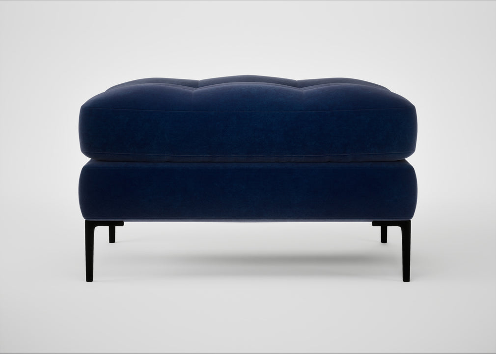 Eton Footstool Smart Luxe Velvet Midnight / Black