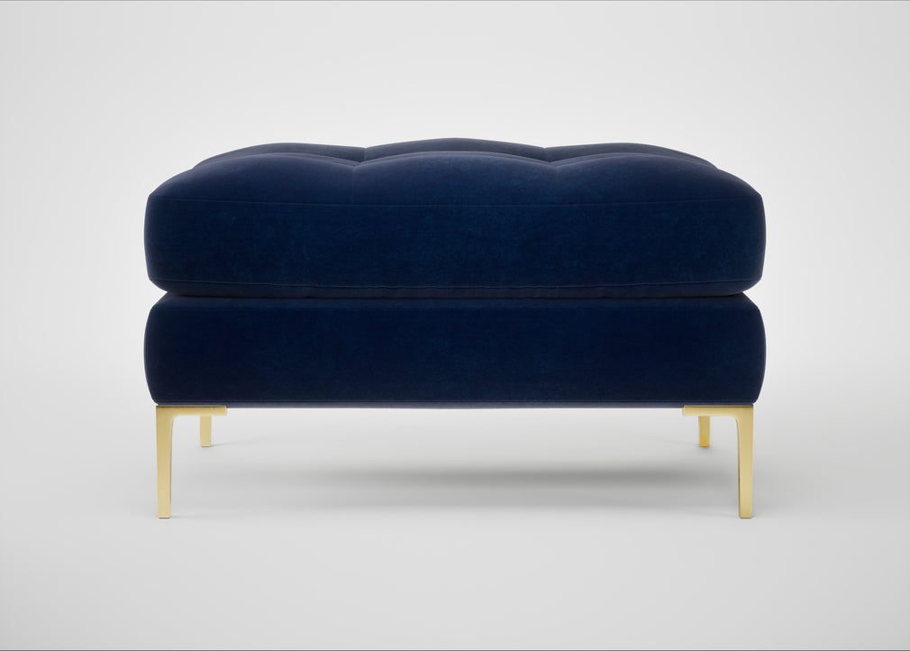 Eton Footstool Smart Luxe Velvet Midnight / Brass