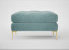 Eton Footstool Smart Luxe Velvet Mineral Blue / Brass