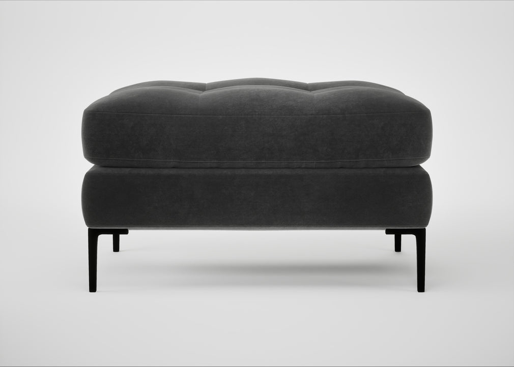 Eton Footstool Smart Luxe Velvet Nickel / Black