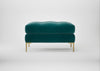 Eton Footstool Smart Luxe Velvet Ocean Green / Brass