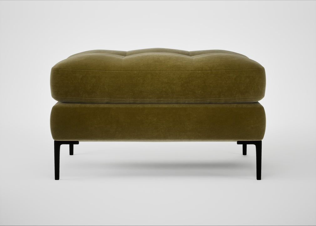 Eton Footstool Smart Luxe Velvet Peridot / Black