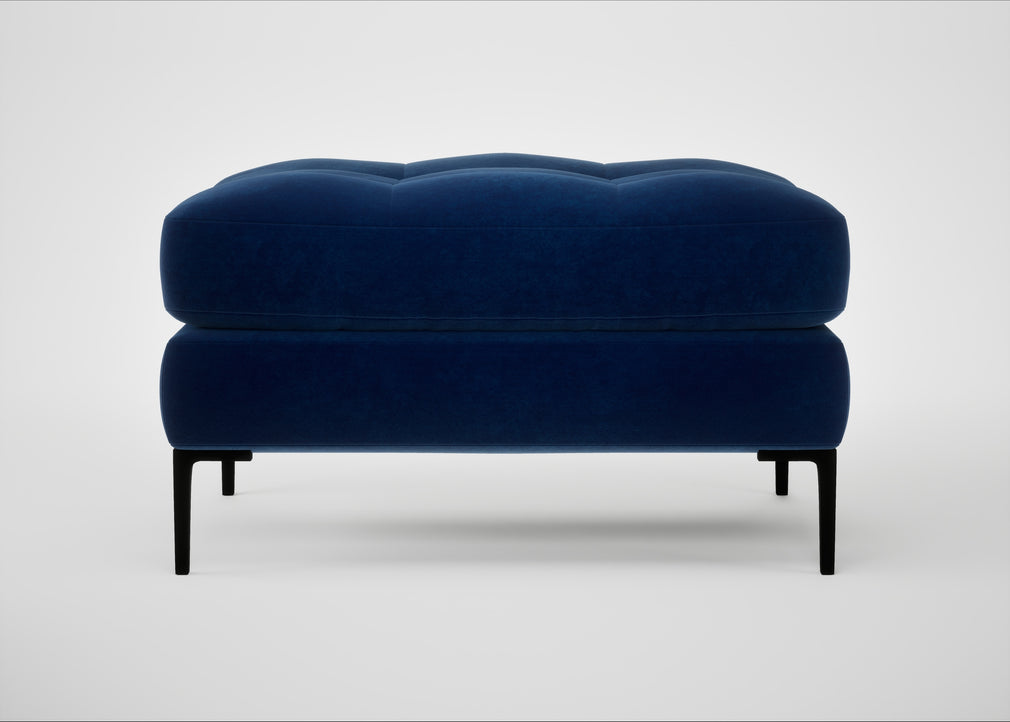 Eton Footstool Smart Velvet Dusk / Black