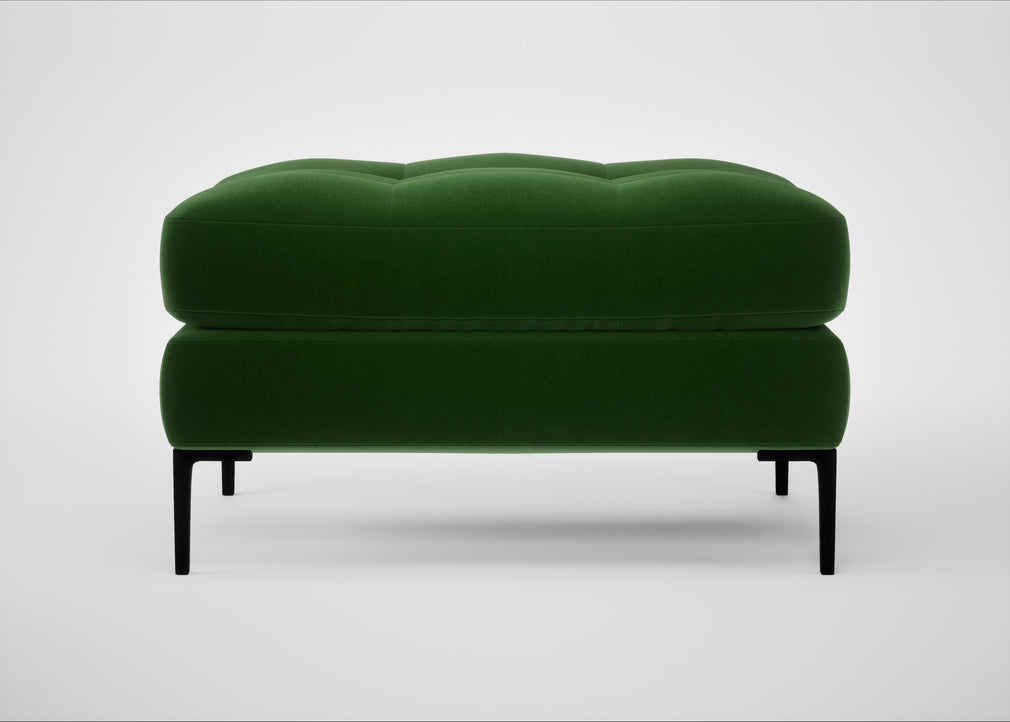 Eton Footstool Smart Velvet Forest / Black