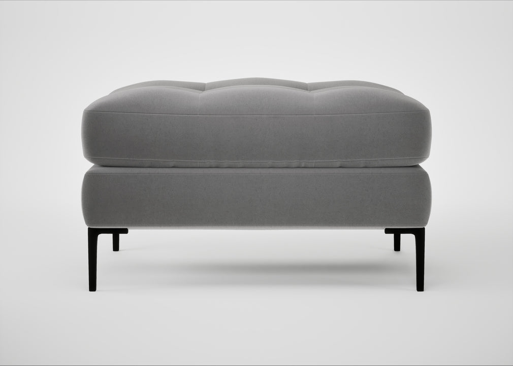 Eton Footstool Smart Velvet Mercury / Black