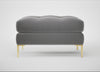 Eton Footstool Smart Velvet Mercury / Brass