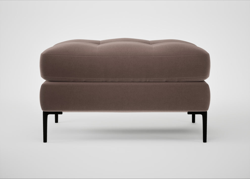Eton Footstool Smart Velvet Mouse / Black
