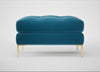 Eton Footstool Smart Velvet Ocean Blue / Brass