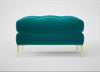 Eton Footstool Smart Velvet Petrol / Brass