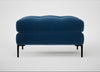 Eton Footstool Cotton Velvet Petrol / Black