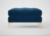 Eton Footstool Cotton Velvet Petrol / Brass