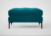 Eton Footstool Cotton Velvet Teal / Black