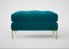 Eton Footstool Cotton Velvet Teal / Brass
