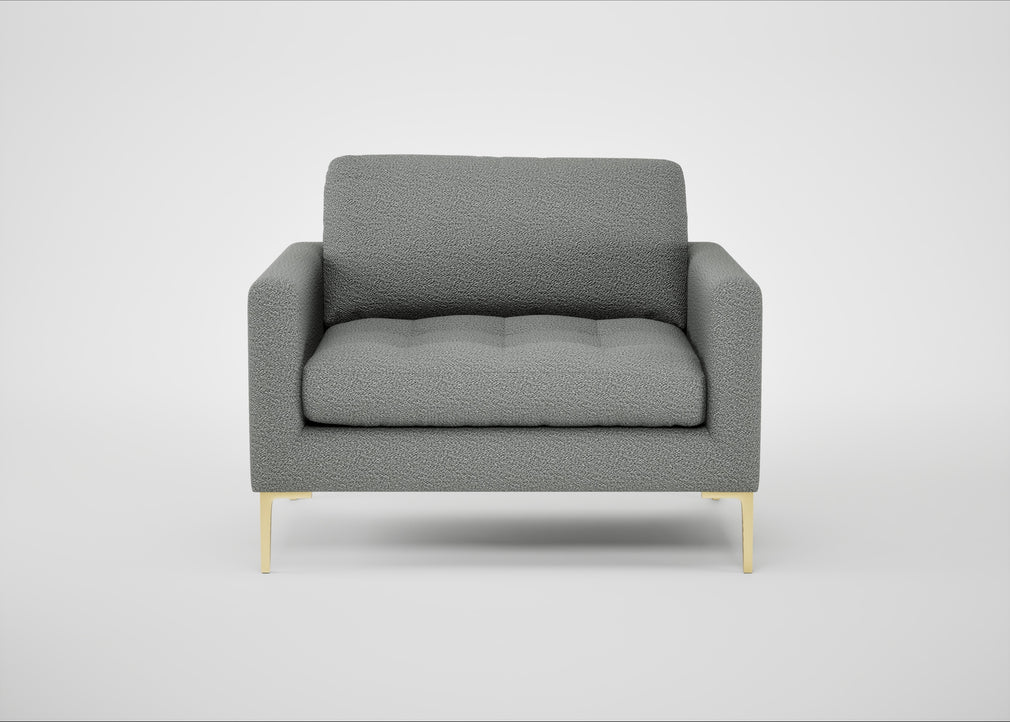 Eton Loveseat Boucle Steel / Brass