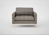 Eton Loveseat Broad Weave Pebble / Brass