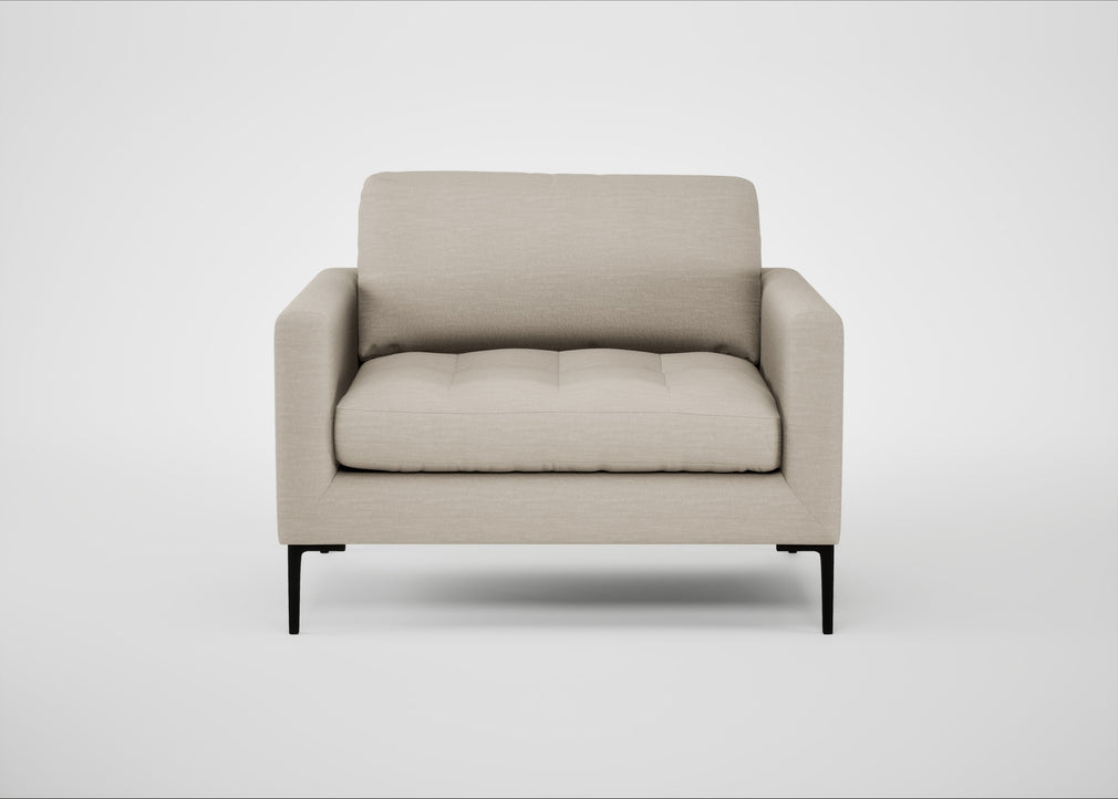 Eton Loveseat Broad Weave Putty / Black