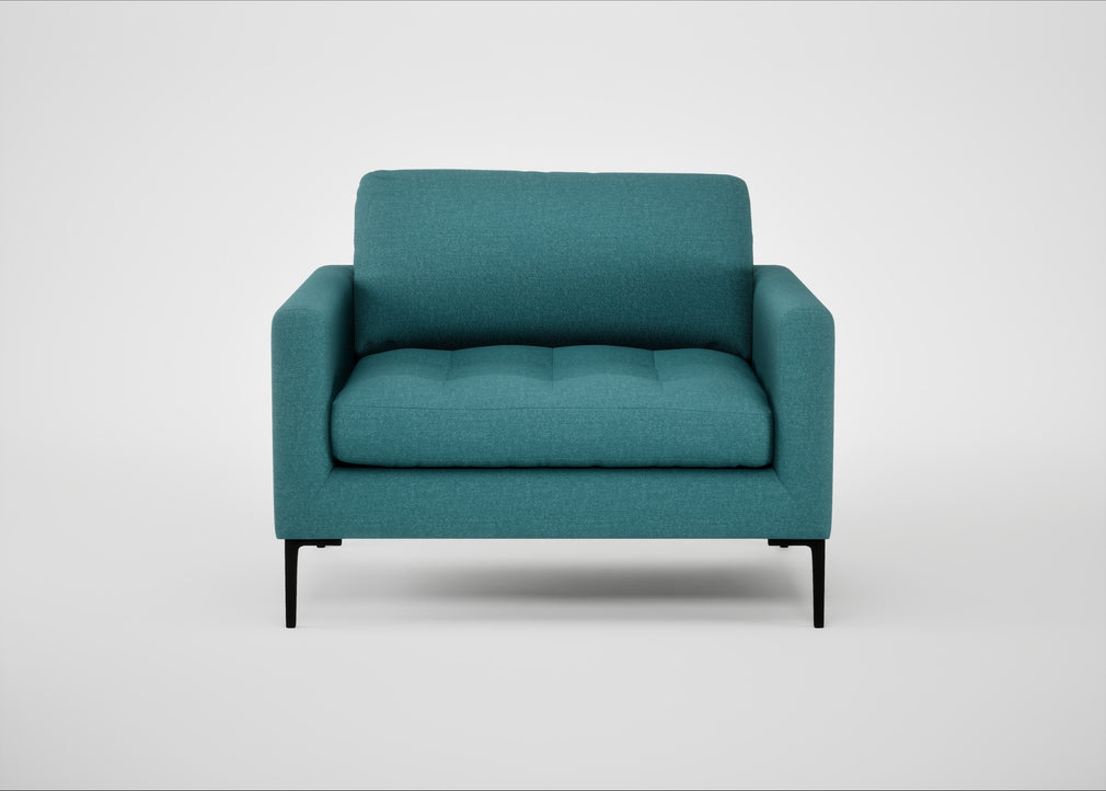 Eton Loveseat Brushed Cotton Cadet / Black