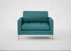 Eton Loveseat Brushed Cotton Cadet / Brass