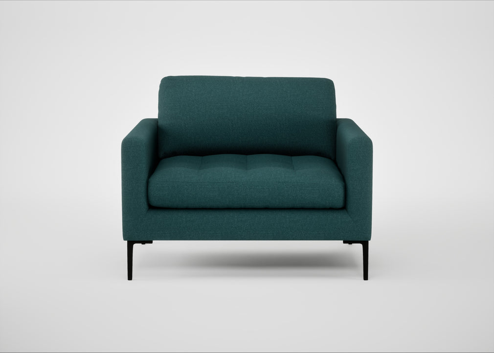 Eton Loveseat Brushed Cotton Pine / Black