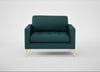 Eton Loveseat Brushed Cotton Pine / Brass