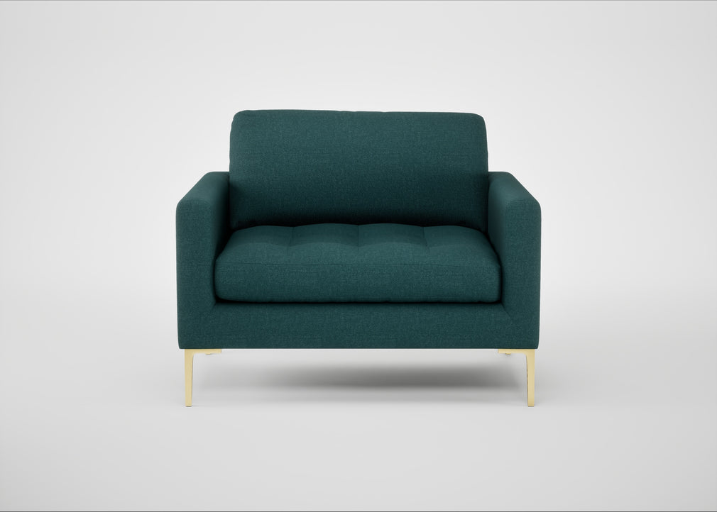 Eton Loveseat Brushed Cotton Pine / Brass