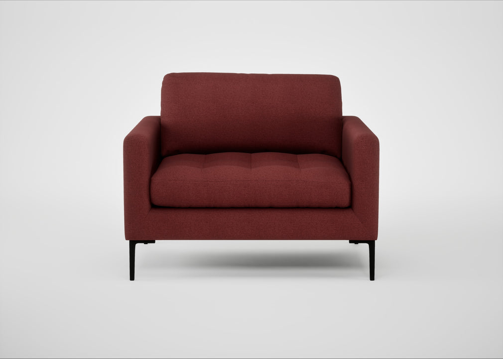 Eton Loveseat Capelo Linen-Cotton Etruscan Red / Black