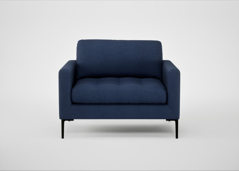 Eton Loveseat Capelo Linen-Cotton Inkspot / Black