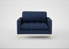 Eton Loveseat Capelo Linen-Cotton Inkspot / Brass