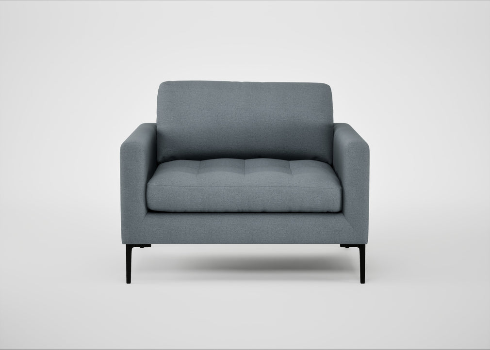 Eton Loveseat Capelo Linen-Cotton Mineral / Black