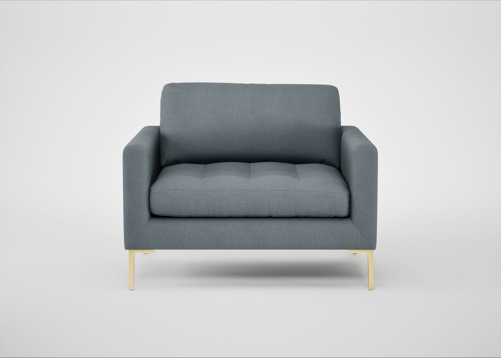 Eton Loveseat Capelo Linen-Cotton Mineral / Brass