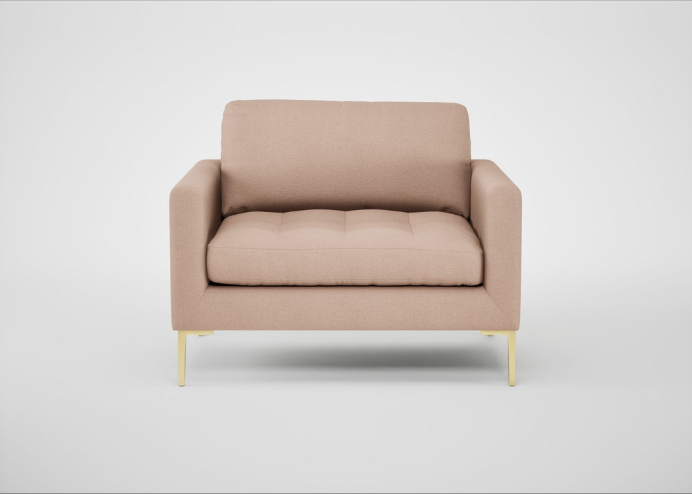 Eton Loveseat Capelo Linen-Cotton Rosedale / Brass