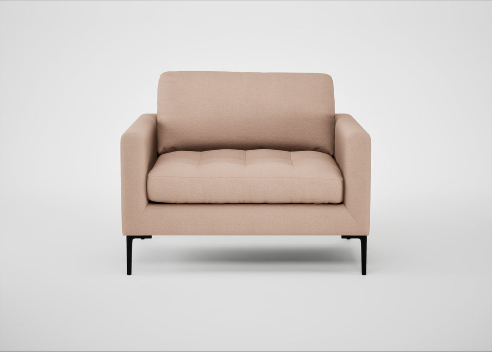 Eton Loveseat Capelo Linen-Cotton Rosedale / Black