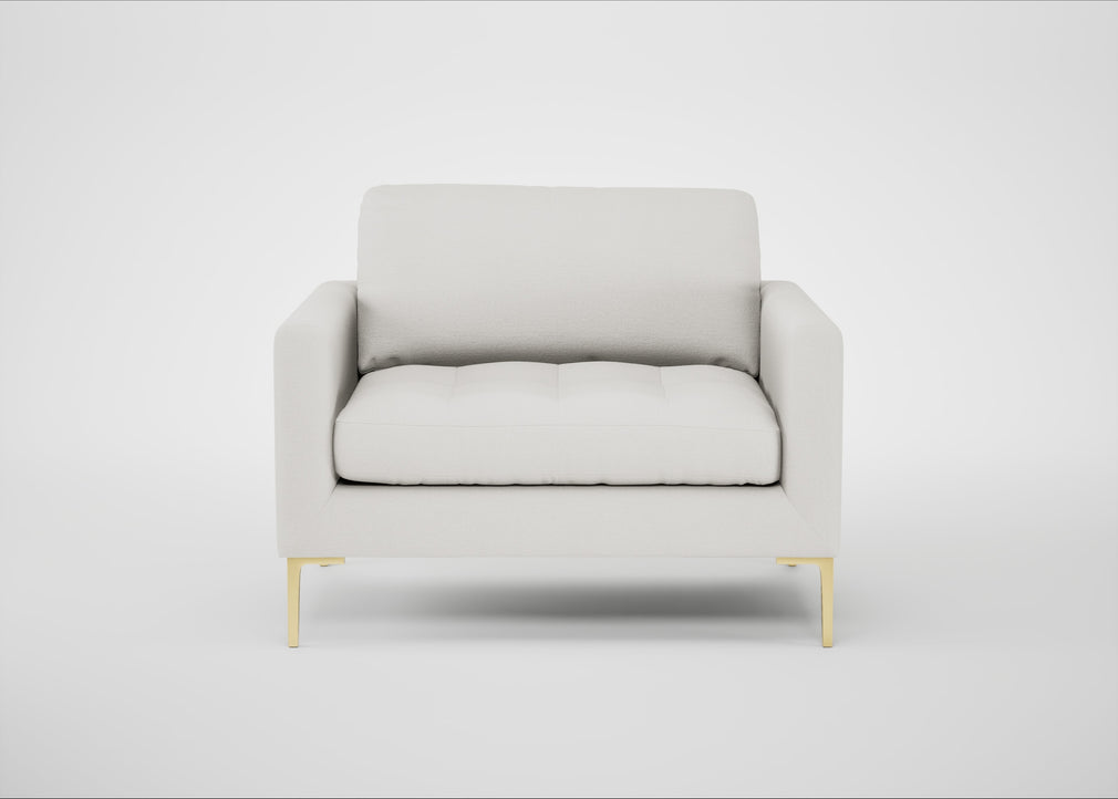 Eton Loveseat Capelo Linen-Cotton Sea Salt / Brass