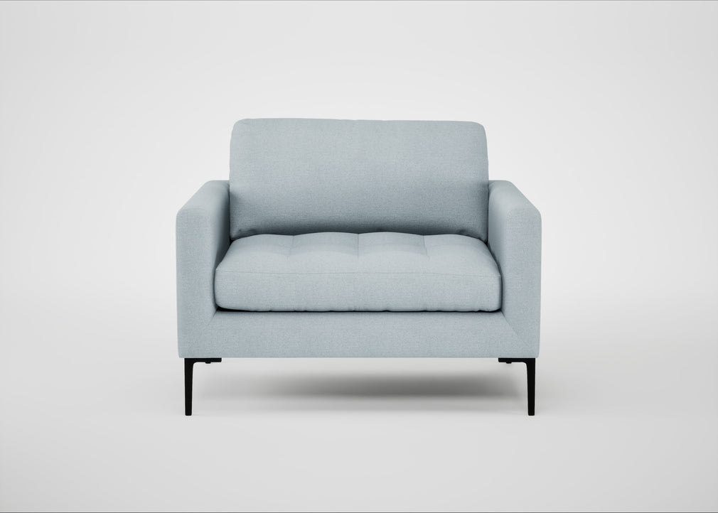 Eton Loveseat Capelo Linen-Cotton Sea Shanty / Black