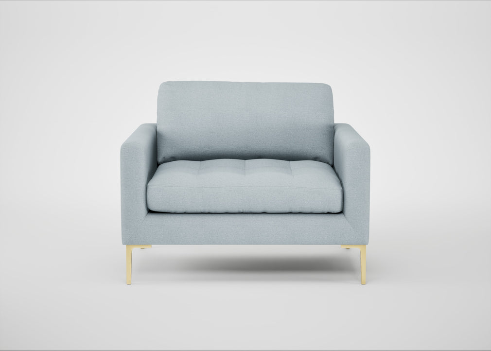 Eton Loveseat Capelo Linen-Cotton Sea Shanty / Brass