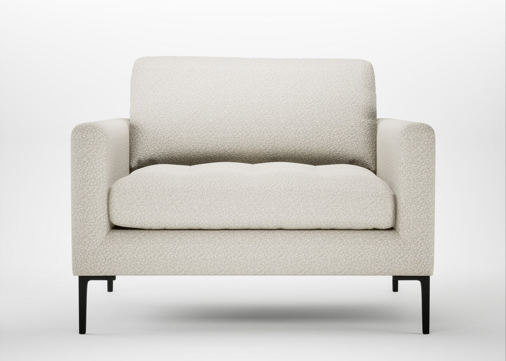 Eton Loveseat Chunky Boucle Ecru / Black