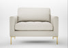 Eton Loveseat Chunky Boucle Ecru / Brass