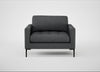 Eton Loveseat Melton Wool Granite / Black