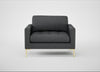 Eton Loveseat Melton Wool Granite / Brass