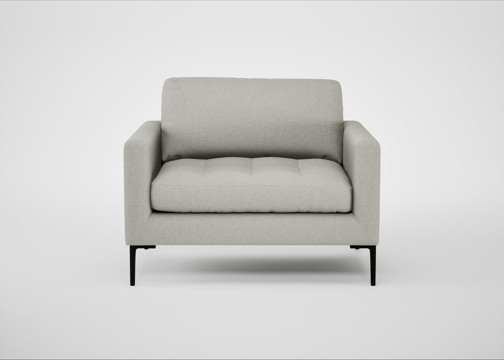 Eton Loveseat Melton Wool Limestone / Black