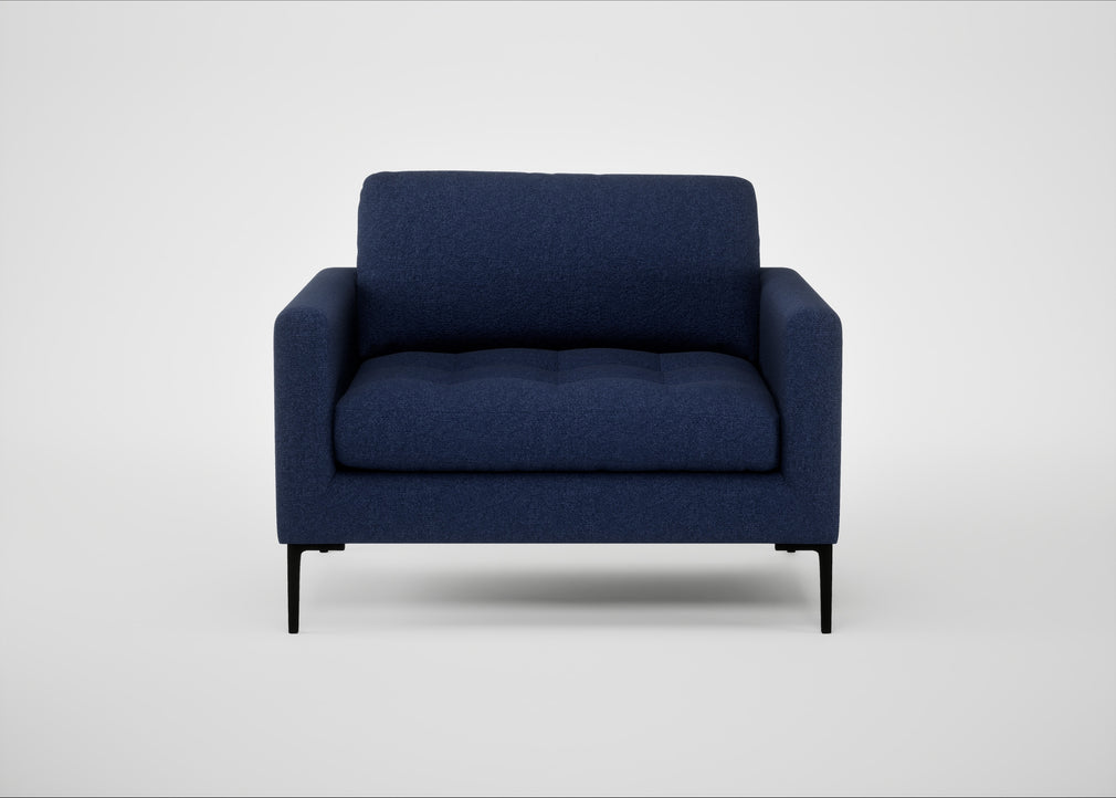 Eton Loveseat Melton Wool New Navy / Black