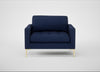 Eton Loveseat Melton Wool New Navy / Brass