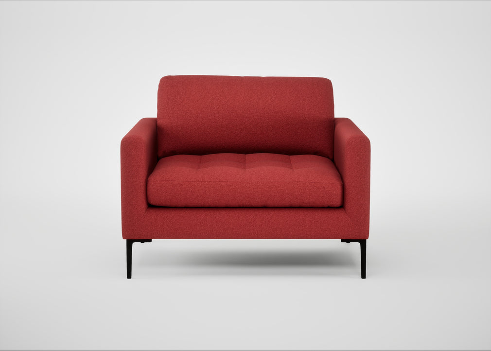 Eton Loveseat Melton Wool Red Oxide / Black