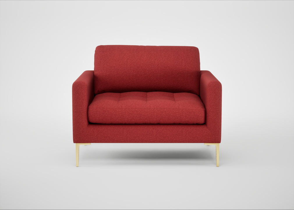 Eton Loveseat Melton Wool Red Oxide / Brass