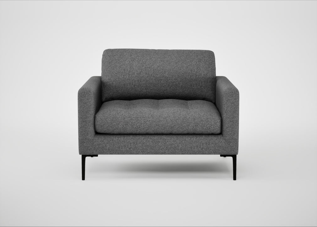 Eton Loveseat Melton Wool Shale / Black