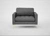 Eton Loveseat Melton Wool Shale / Brass