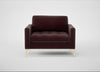 Eton Loveseat Smart Luxe Velvet Acorn / Brass