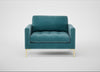 Eton Loveseat Smart Luxe Velvet Airforce Blue / Brass