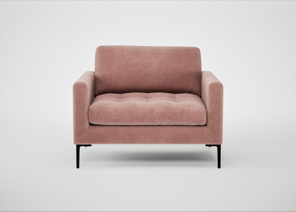 Eton Loveseat Smart Luxe Velvet Dusky Pink / Black
