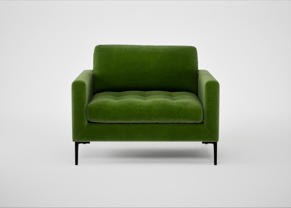 Eton Loveseat Smart Luxe Velvet Grass / Black